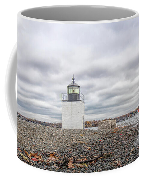 Salem Ma Coffee Mug featuring the photograph Autumn Leaves on Salem Harbor by Jeff Folger