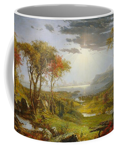 Autumn On The Hudson River 1860 By Jasper Francis Cropsey Coffee Mug featuring the painting Autumn On The Hudson River by MotionAge Designs