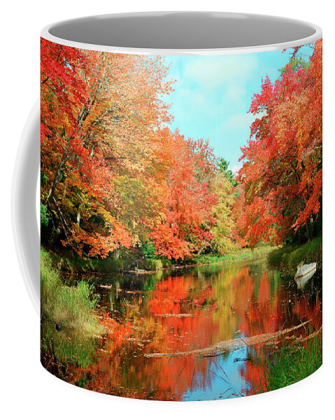 Autumn Coffee Mug featuring the photograph Autumn on the Mersey River, Kejimkujik National Park, Nova Scotia, Canada by Gary Corbett
