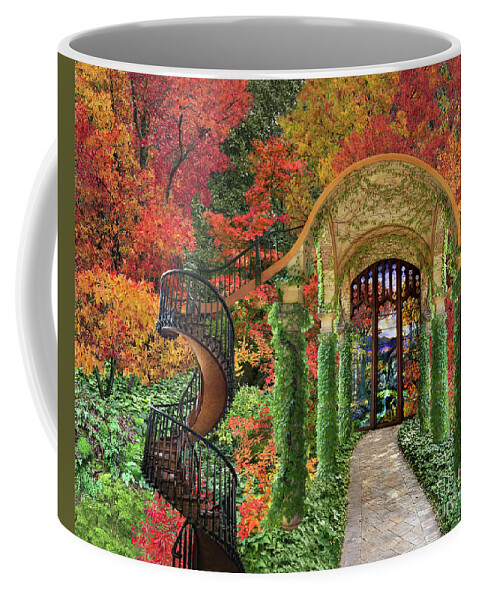 Autumn Coffee Mug featuring the digital art Autumn Passage by Lucy Arnold