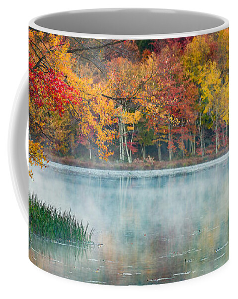 Landscape Coffee Mug featuring the photograph Autumn Pond by Brian Caldwell
