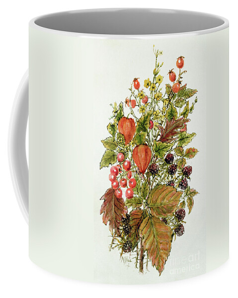 Hedgerow Coffee Mug featuring the painting Autumn posy by Nell Hill