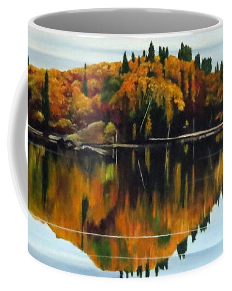 Reflection Coffee Mug featuring the painting Autumn Showcase by Marilyn McNish