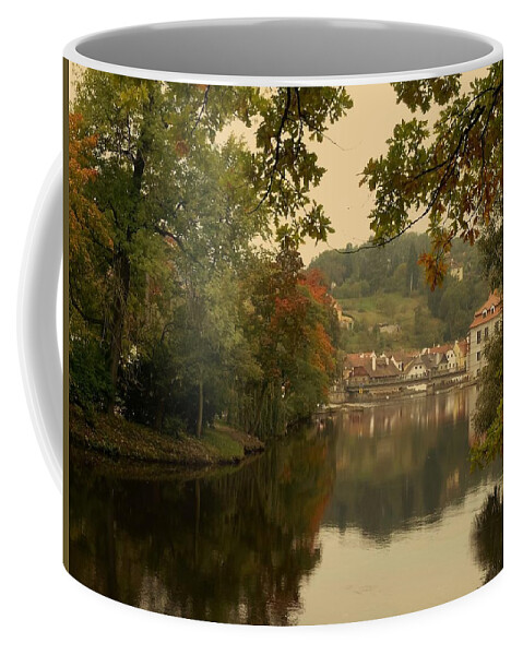 Travel Coffee Mug featuring the photograph Autumn Solitude by Anna Duyunova