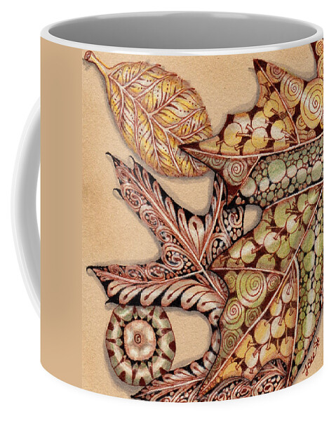 Autumn Coffee Mug featuring the drawing Autumn Splendor by Jan Steinle