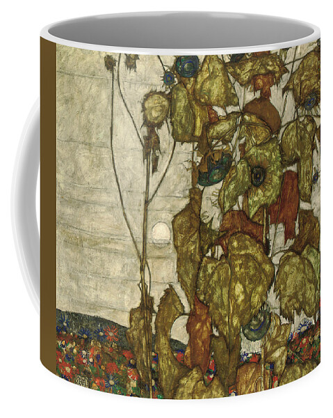 Egon Schiele Coffee Mug featuring the painting Autumn Sun by Egon Schiele