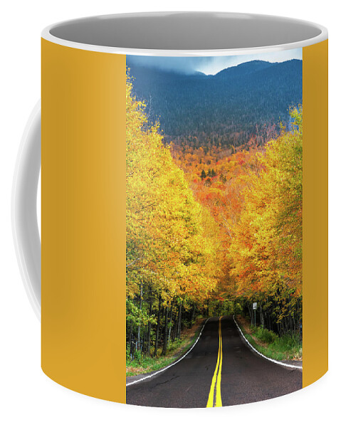 Autumn Coffee Mug featuring the photograph Autumn Tree Tunnel by Jatin Thakkar