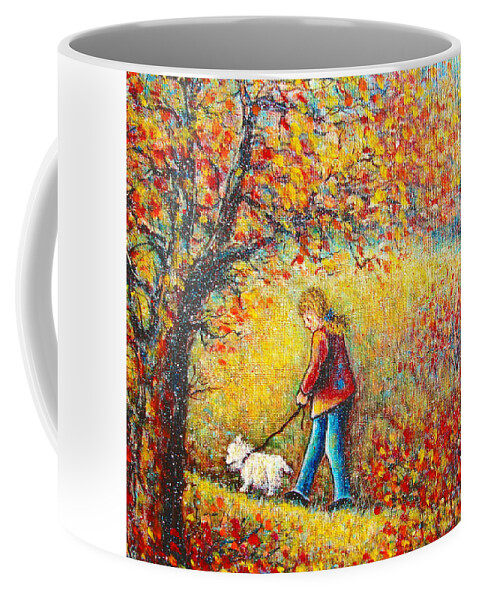 Landscape Coffee Mug featuring the painting Autumn Walk by Natalie Holland