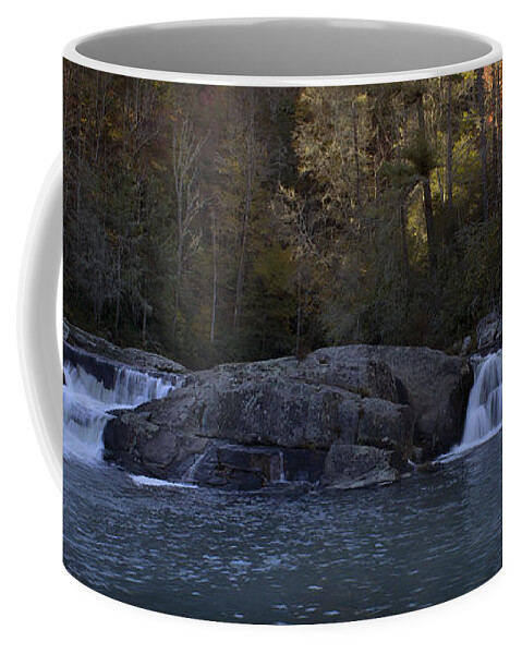Autumn Coffee Mug featuring the photograph Autumn Waterfall by Ellen Heaverlo
