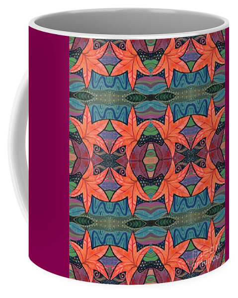 Japanese Maple Leaves Coffee Mug featuring the digital art Autumnal by Helena Tiainen