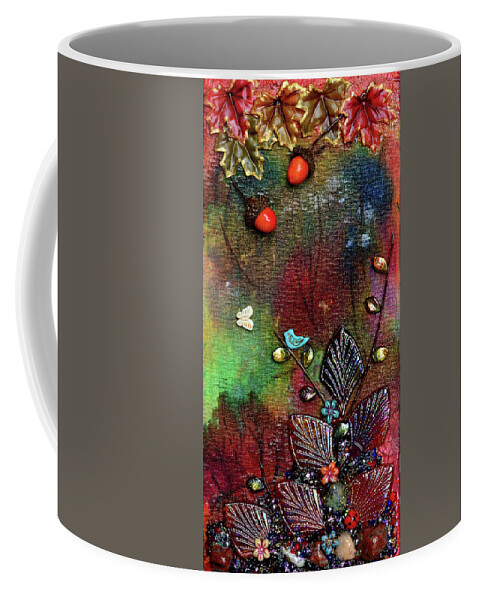 Mixed Media Landscape Coffee Mug featuring the mixed media Autumn's Song by Donna Blackhall