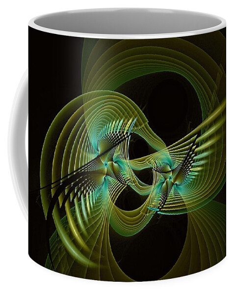  Coffee Mug featuring the digital art Aviary Night Fight-2 by Doug Morgan