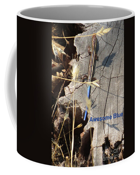 Skink Coffee Mug featuring the photograph Awesome Blue Skink by Marie Neder