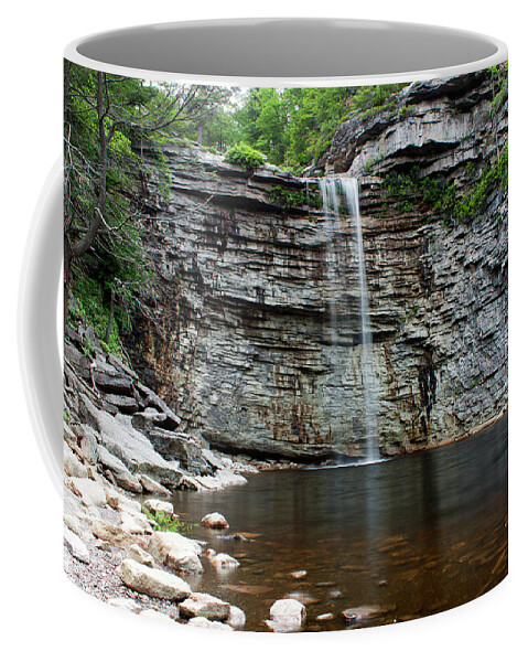 Waterfall Coffee Mug featuring the photograph Awosting Falls in Spring #2 by Jeff Severson