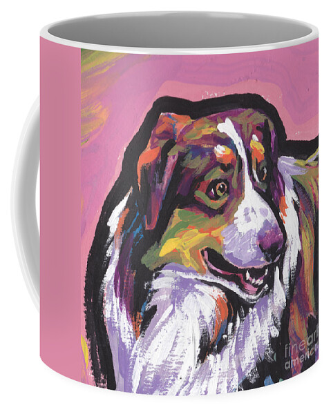 Red Aussie Coffee Mug featuring the painting Oh Say Aussie by Lea S