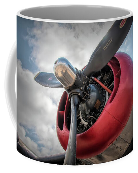 B-24j Coffee Mug featuring the photograph B-24J Liberator Engine II by Kristia Adams