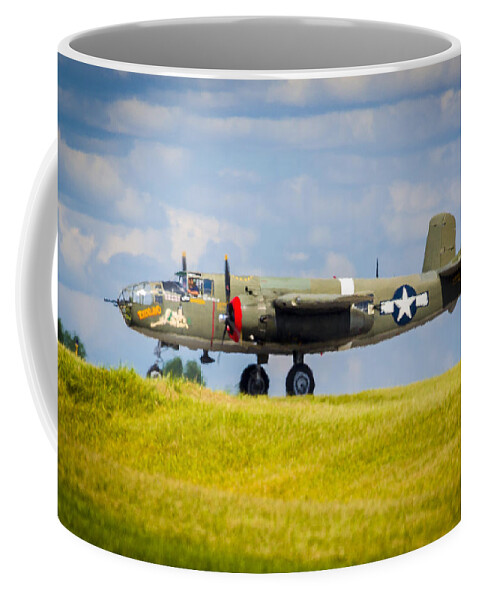 2 Coffee Mug featuring the photograph B-25 Landing Original by Jack R Perry