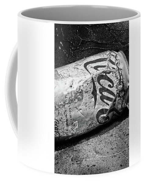 Coca Cola Coffee Mug featuring the photograph B and W Coke Can by Michael Hope