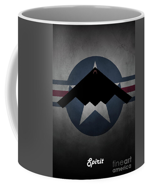 B2 Coffee Mug featuring the digital art B2 Spirit USAF by Airpower Art