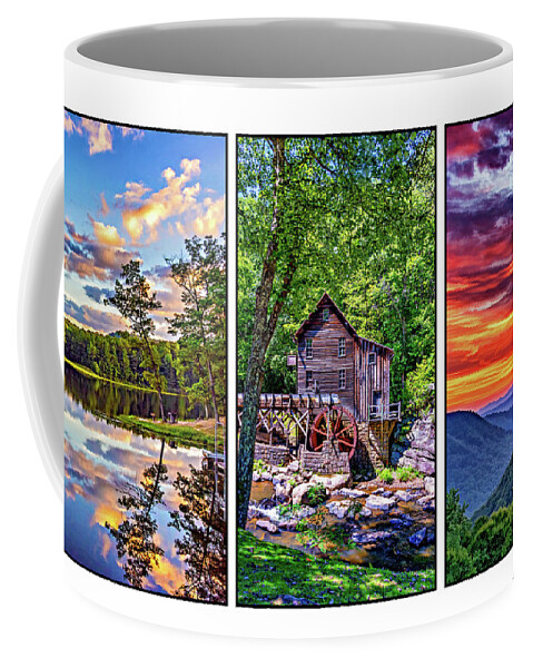 West Virginia Coffee Mug featuring the photograph Babcock State Park Triptych 3 by Steve Harrington