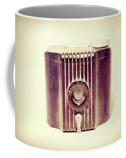 Art Deco Coffee Mug featuring the photograph Baby Brownie Art Deco Camera in Sepia by Tony Grider