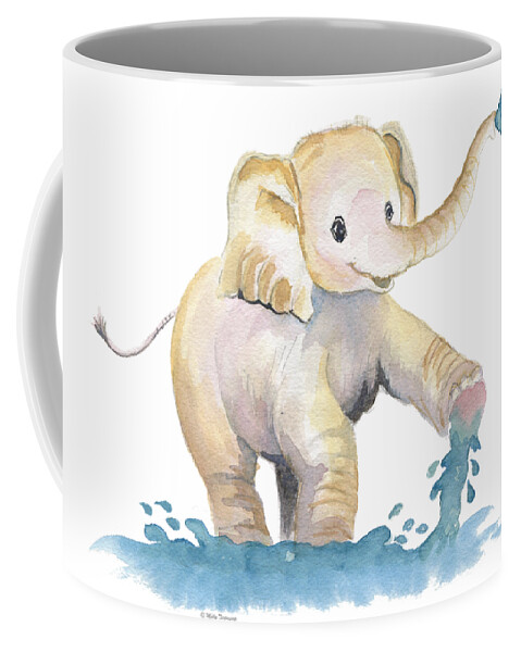 Baby Elephant Coffee Mug featuring the painting Baby Elephant 2 by Melly Terpening
