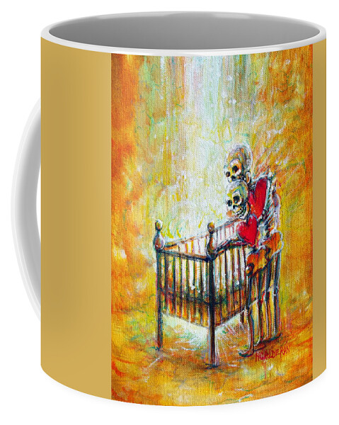 Skeletons Coffee Mug featuring the painting Baby Love by Heather Calderon