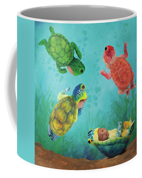 Under The Sea Coffee Mug featuring the photograph Baby Turtles by Anne Geddes