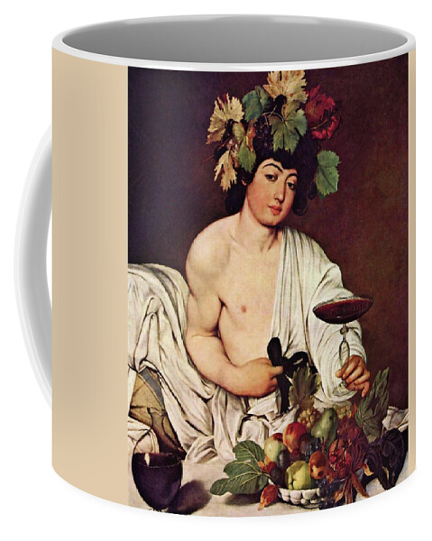 Bacchus Coffee Mug featuring the painting Bacchus by Michelangelo Caravaggio