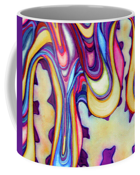 Undulating And Flowing Coffee Mug featuring the painting Backyard Vibrations by Rod Whyte