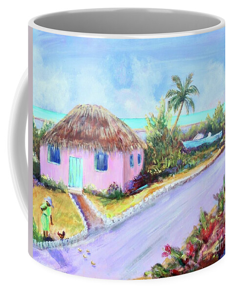 Bahamian Painting Coffee Mug featuring the painting Bahamian Island Shack by Patricia Piffath