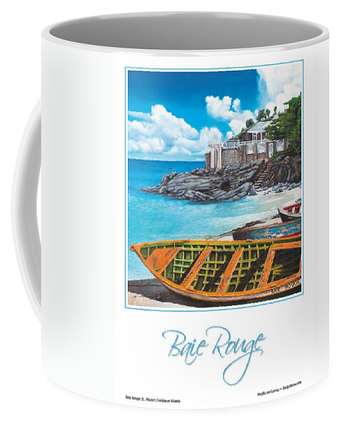 Baie Rouge Coffee Mug featuring the painting Baie Rouge Poster by Cindy D Chinn