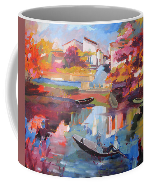 Niortais Coffee Mug featuring the painting Balade Niortaise by Kim PARDON
