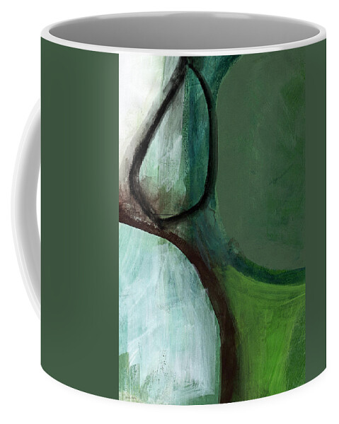 Abstract Coffee Mug featuring the painting Balancing Stones by Linda Woods