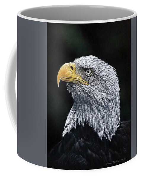 Bald Eagle Coffee Mug featuring the pastel Bald Eagle by Linda Becker