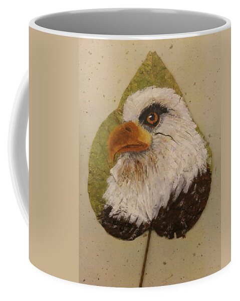 Bird Coffee Mug featuring the painting Bald Eagle side veiw by Ralph Root
