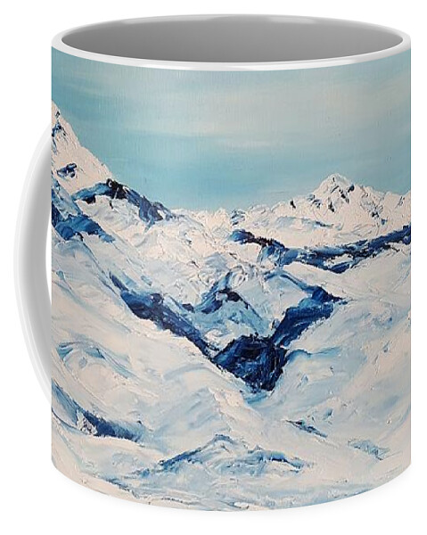 Baldy Mountain & Granite Peaks Coffee Mug featuring the painting Baldy Mountain and Granite Peaks, Montana by Cheryl Nancy Ann Gordon