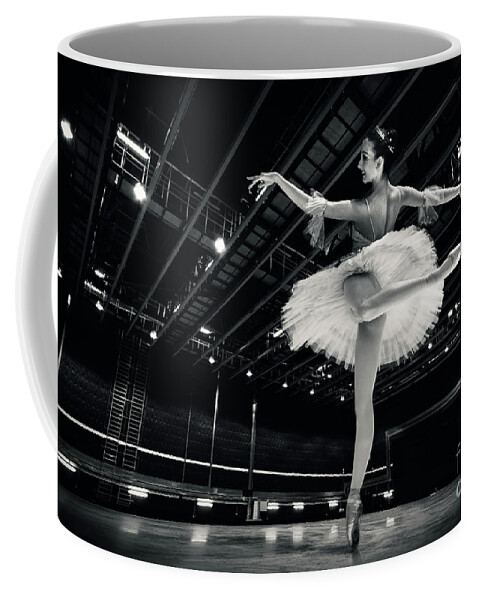 Ballet Coffee Mug featuring the photograph Ballerina in the white tutu by Dimitar Hristov