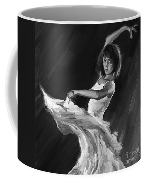 Swan Lake Coffee Mug featuring the painting Ballet dance 0905 by Gull G