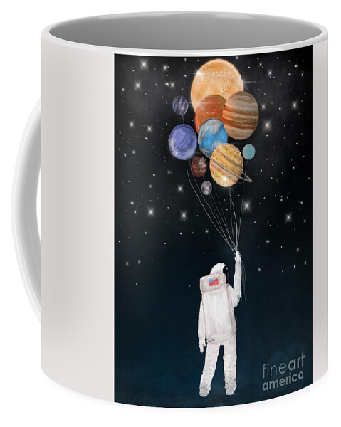 Space Coffee Mug featuring the painting Balloon Universe by Bri Buckley