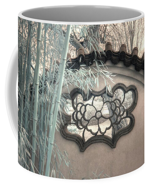 Bamboo Coffee Mug featuring the photograph Bamboo wall Chinese garden infrared zen by Jane Linders