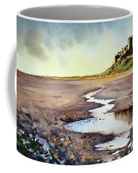 Bamburgh Castle By Paul Dene Marlor Coffee Mug featuring the painting Bamburgh Castle 2 by Paul Dene Marlor