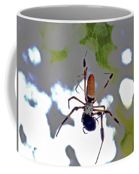 Arachnid Coffee Mug featuring the photograph Banana Spider Lunch Time 1 by Bob Johnson