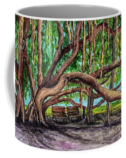 Banyan Tree Park Coffee Mug featuring the painting Banyan Tree Park by Darice Machel McGuire
