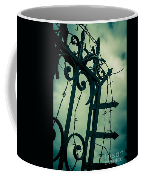 Gate Coffee Mug featuring the photograph Barbed Wire Gate by Carlos Caetano