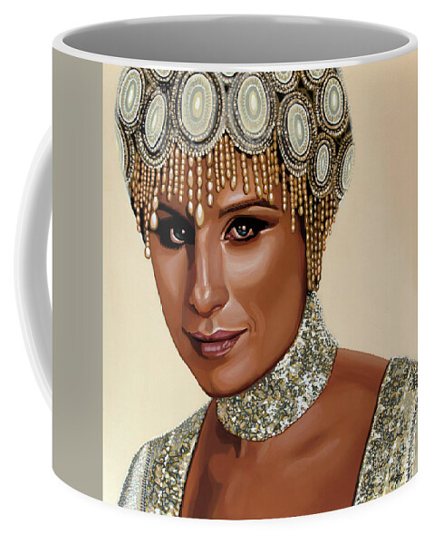 Barbra Streisand Coffee Mug featuring the painting Barbra Streisand 2 by Paul Meijering