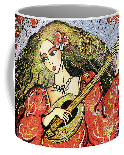 Bard Woman Coffee Mug featuring the painting Bard Lady II by Eva Campbell