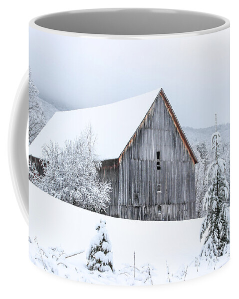 Barn Coffee Mug featuring the photograph Barn After Snow by Tim Kirchoff