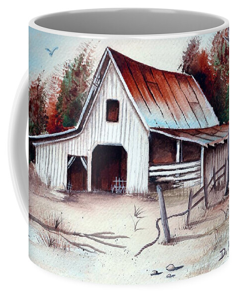 Barn Coffee Mug featuring the painting Barn by Denise F Fulmer