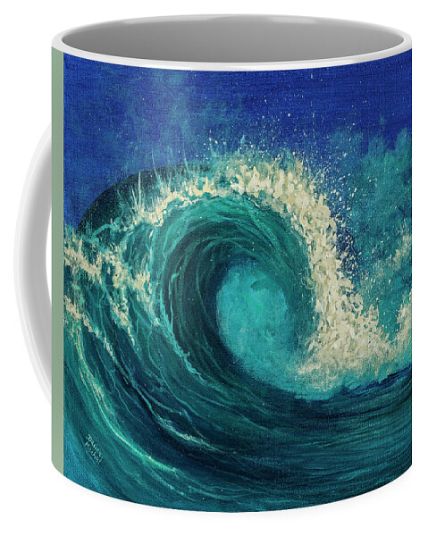 Darice Coffee Mug featuring the painting Barrel Wave by Darice Machel McGuire